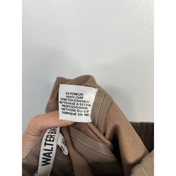 Walter Baker Lori Lamb Leather Cropped Flare Pull-On Pants Tan Size: XS NWOT - Picture 8 of 9